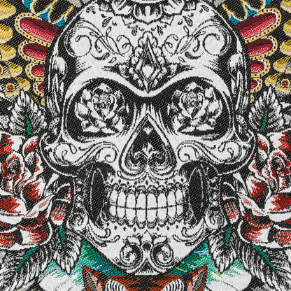 French Gray A Flutter On Cotton Blend Oversized Square Patch - 18.875" Detail