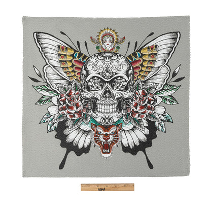 French Gray A Flutter On Cotton Blend Oversized Square Patch - 18.875" Full