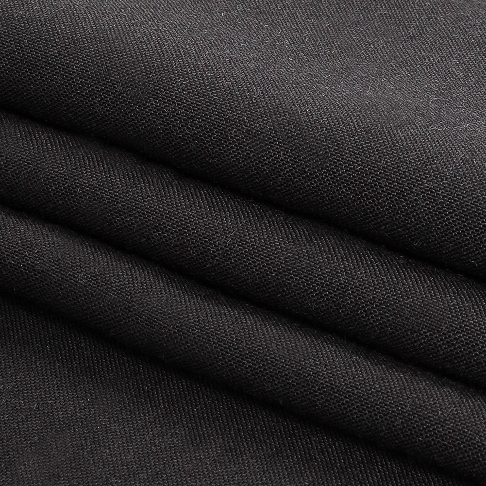 Caldwell Black Ultra Soft Sustainable Rayon Poplin - Folded