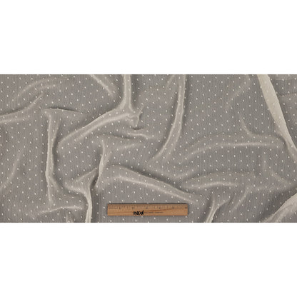 Famous Australian Designer Pearl Flocked Polka Dots Crinkled Polyester Georgette Full