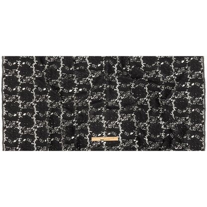 Famous Australian Designer Black Floral Guipure Lace with Scalloped Edges Full