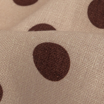 Famous Australian Designer Nude and Cocoa Polka Dotted Linen Woven Detail