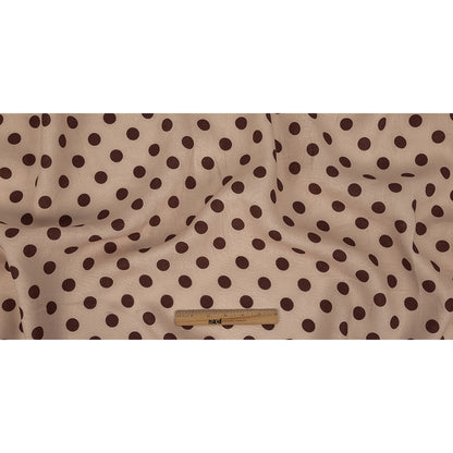 Famous Australian Designer Nude and Cocoa Polka Dotted Linen Woven Full