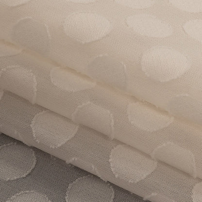 Famous Australian Designer Pearl Polyester Chiffon with Burnout Polka Dots Folded