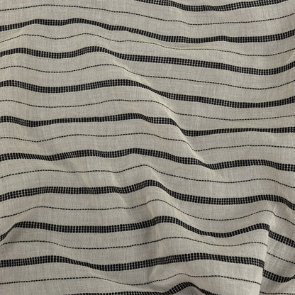 Famous Australian Designer Ivory Cotton Voile with Phantom Woven Pinstripes