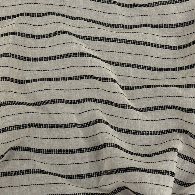 Famous Australian Designer Ivory Cotton Voile with Phantom Woven Pinstripes