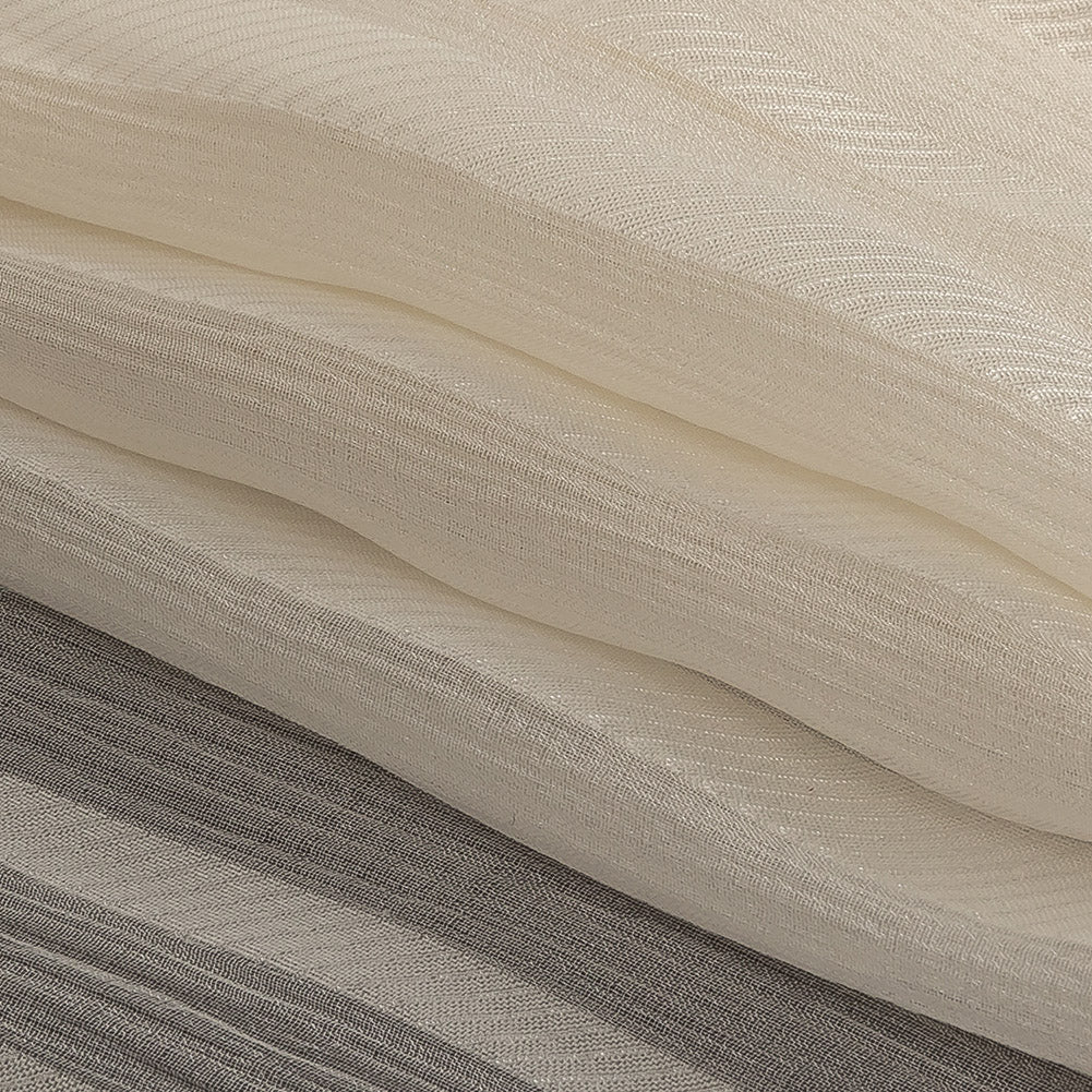 Famous Australian Designer Papyrus Crinkled Silk Chiffon with Twill Stripes Folded