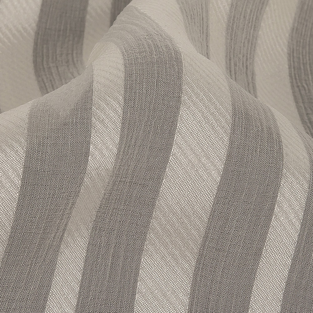 Famous Australian Designer Papyrus Crinkled Silk Chiffon with Twill Stripes Detail