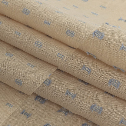 Famous Australian Designer Sand Dollar and Blue Fog Fil Coupe Dot Linen and Cotton Woven Folded