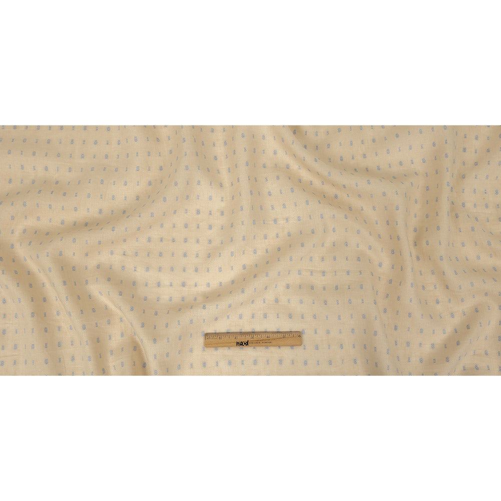 Famous Australian Designer Sand Dollar and Blue Fog Fil Coupe Dot Linen and Cotton Woven Full