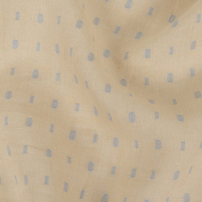 Famous Australian Designer Sand Dollar and Blue Fog Fil Coupe Dot Linen and Cotton Woven