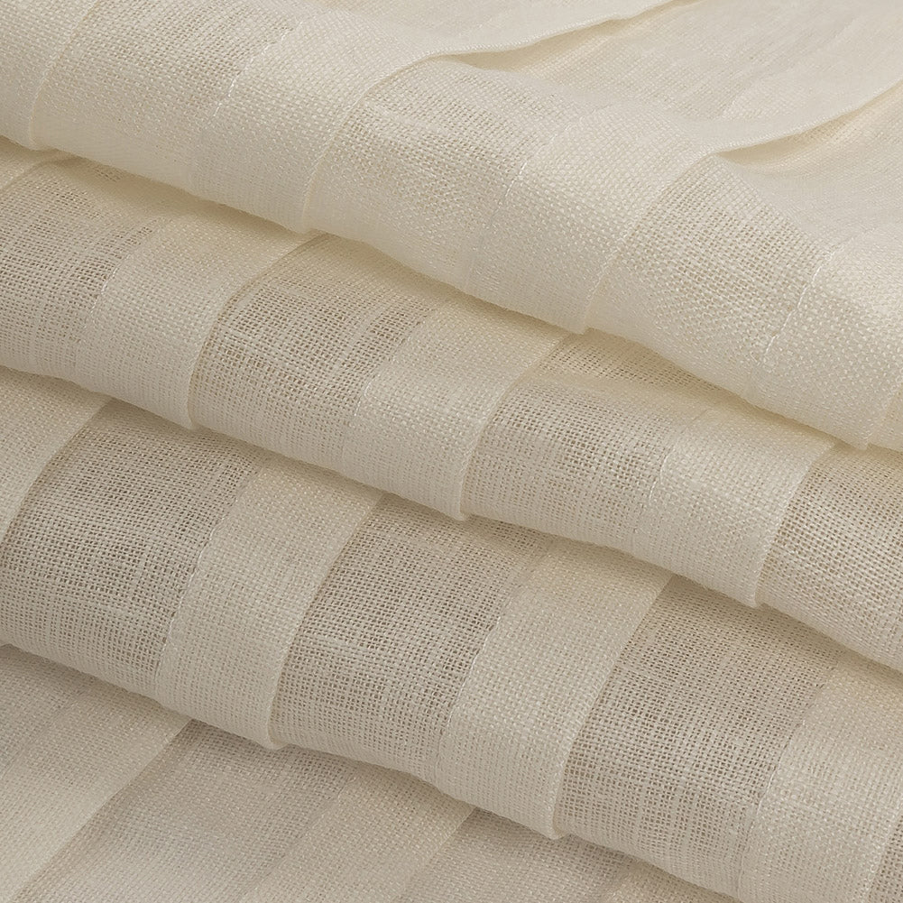Famous Australian Designer Ivory Pintucked Pleats Linen Woven Panel Folded