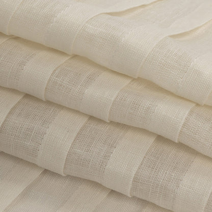 Famous Australian Designer Ivory Pintucked Pleats Linen Woven Panel Folded