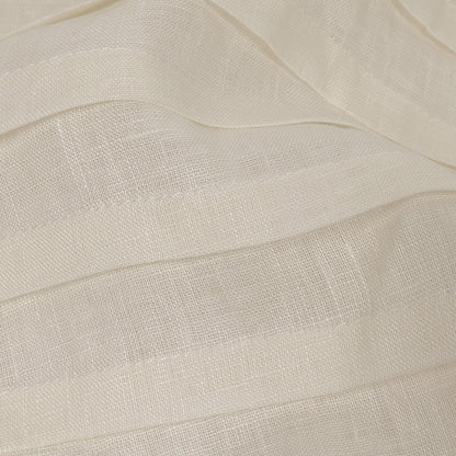 Famous Australian Designer Ivory Pintucked Pleats Linen Woven Panel Detail