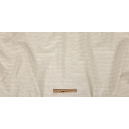 Famous Australian Designer Ivory Pintucked Pleats Linen Woven Panel Full