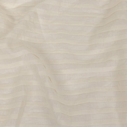 Famous Australian Designer Ivory Pintucked Pleats Linen Woven Panel