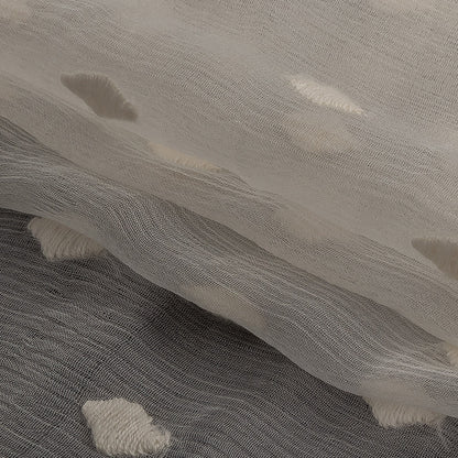 Famous Australian Designer Pristine Embroidered Diamonds Crinkled Silk Chiffon Folded