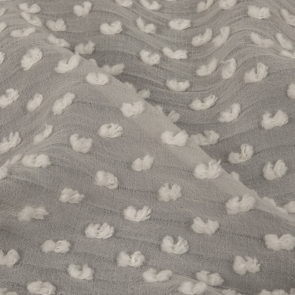 Famous Australian Designer Pearl Faux Swiss Dot Silk Georgette Detail