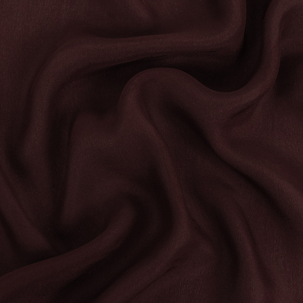 Famous Australian Designer Mahogany Satin-Faced Silk Chiffon