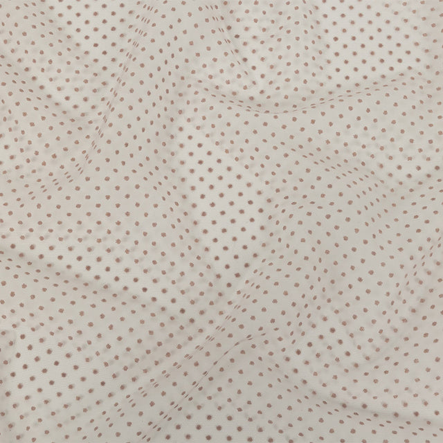 Famous Australian Designer Rustic Lilac Flocked Dots Polyester Mesh