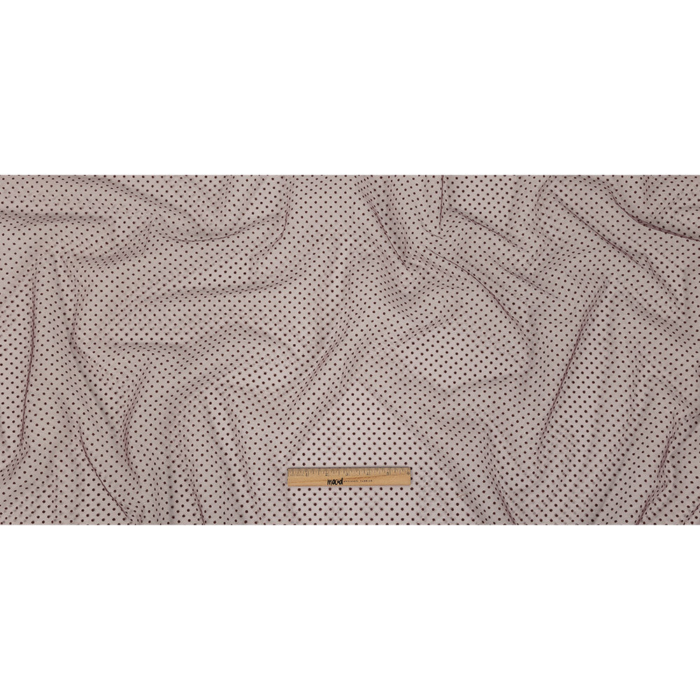 Famous Australian Designer Mahogany Flocked Dots Polyester Mesh Full