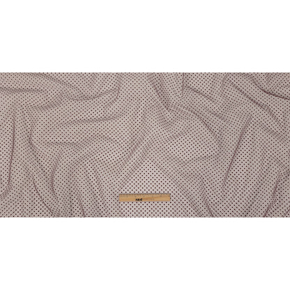 Famous Australian Designer Mahogany Flocked Dots Polyester Mesh Full