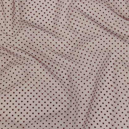 Famous Australian Designer Mahogany Flocked Dots Polyester Mesh