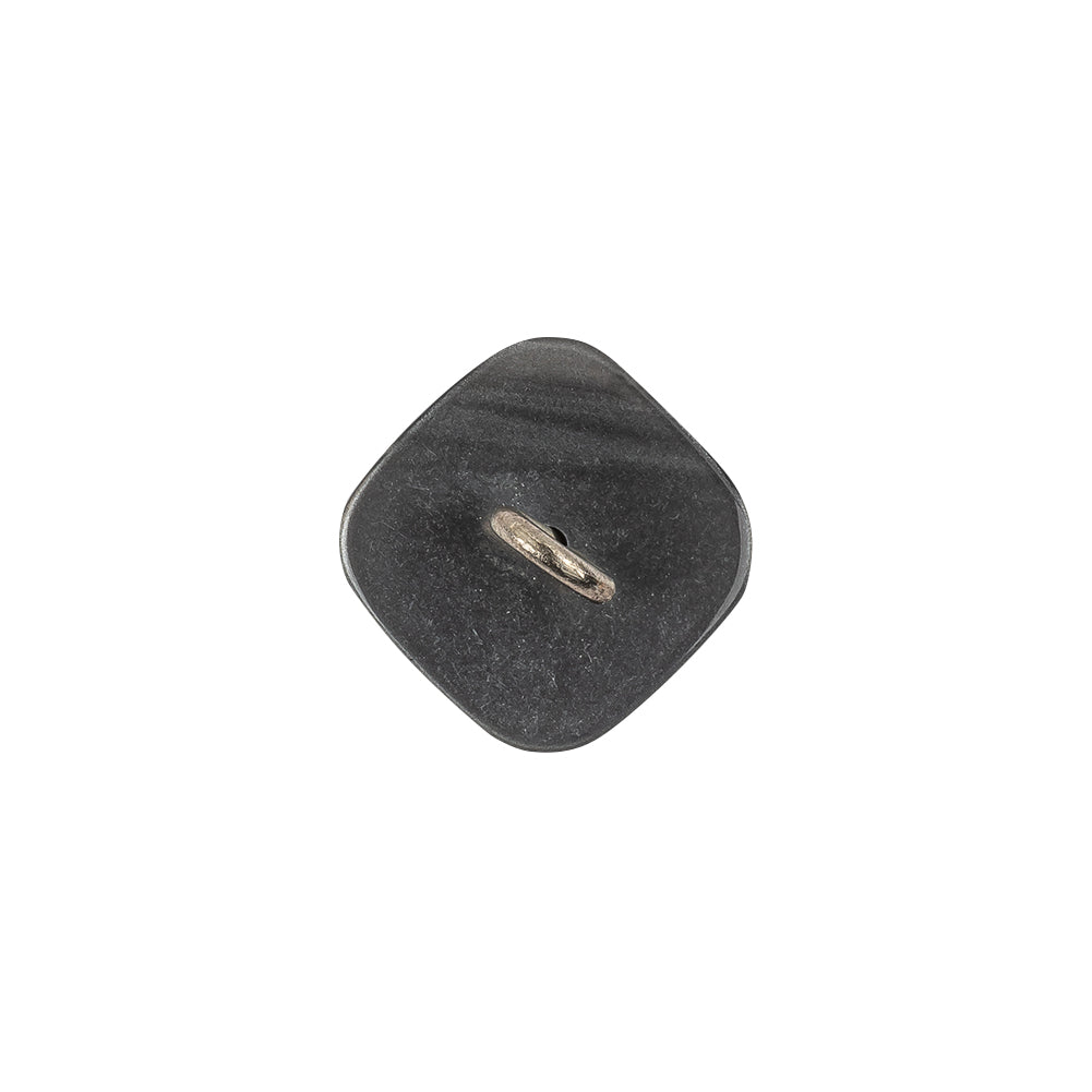 Italian Smoky Beige Haze Plastic and Silver Metal Shank Back Button - 24L/15mm Detail