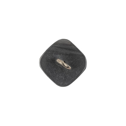 Italian Smoky Beige Haze Plastic and Silver Metal Shank Back Button - 24L/15mm Detail