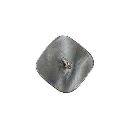 Italian Smoky Beige Haze Plastic and Silver Metal Shank Back Button - 32L/20mm Detail