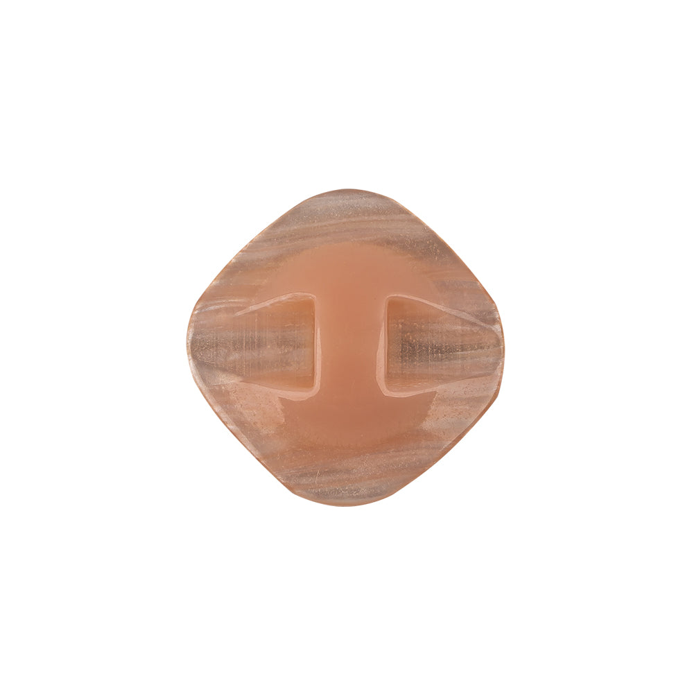 Blush Iridescent Rounded Square Self Back Plastic Button - 32L/20mm Detail