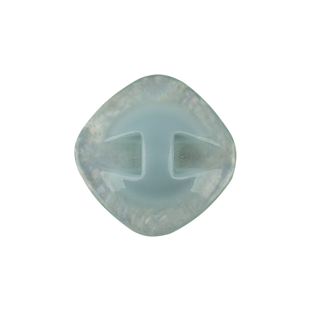 Powder Blue Iridescent Rounded Square Self Back Plastic Button - 36L/23mm Detail