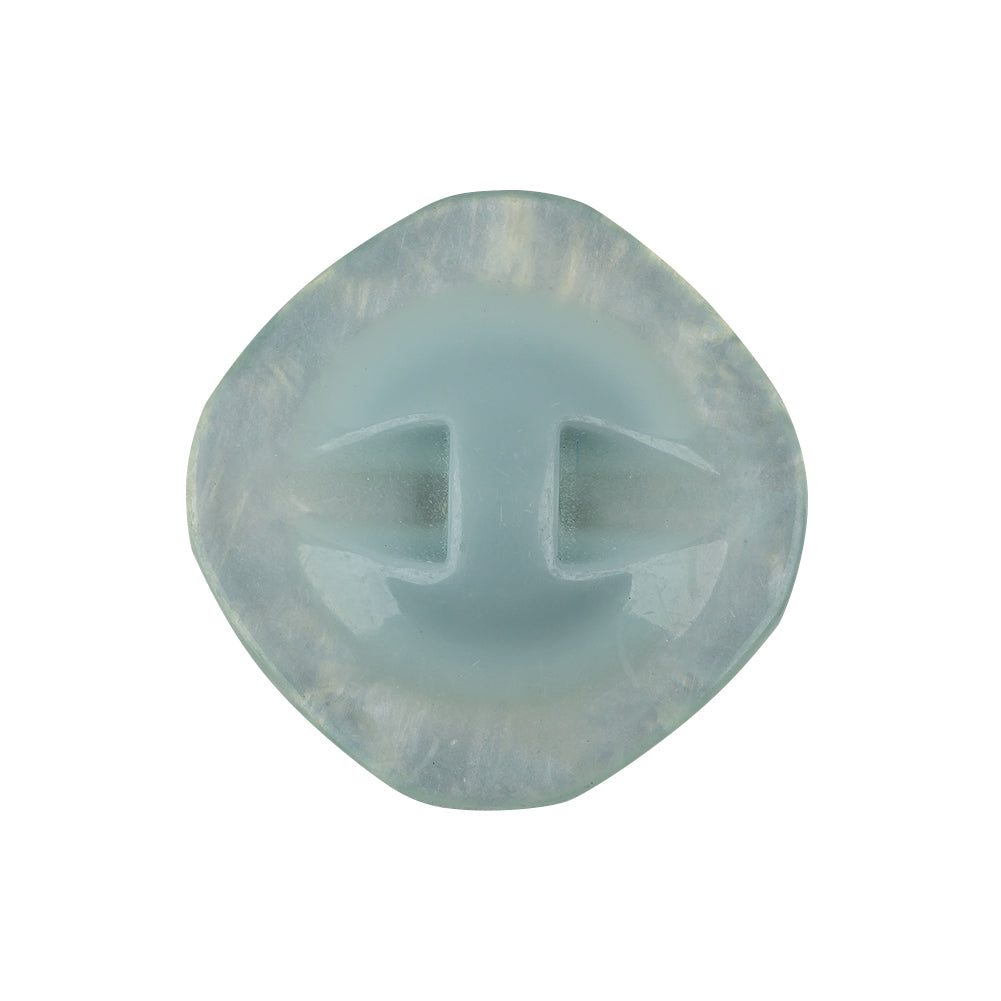 Powder Blue Iridescent Rounded Square Self Back Plastic Button - 40L/25.5mm Detail