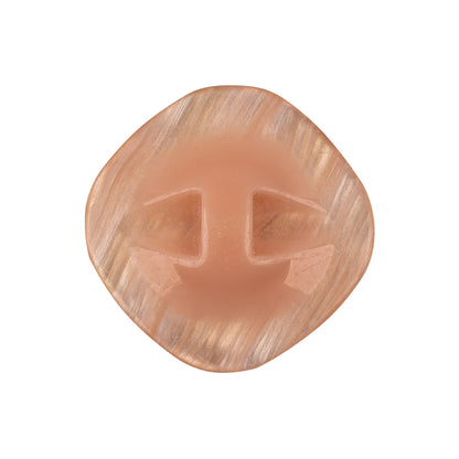 Blush Iridescent Rounded Square Self Back Plastic Button - 40L/25.5mm Detail