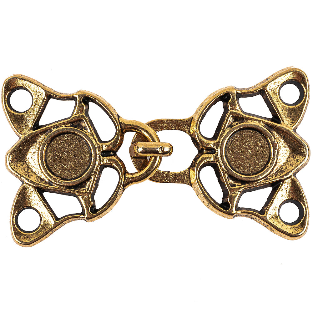 Antique Gold Abstract Metal Clasp Closure - 70L/44.5mm