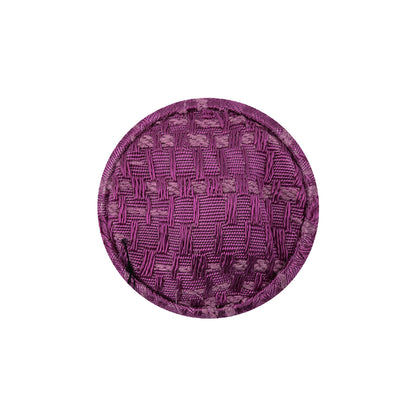 Magenta Jacquard Fabric Covered Domed Cotton Blend Sew On Button - 36L/23mm Detail