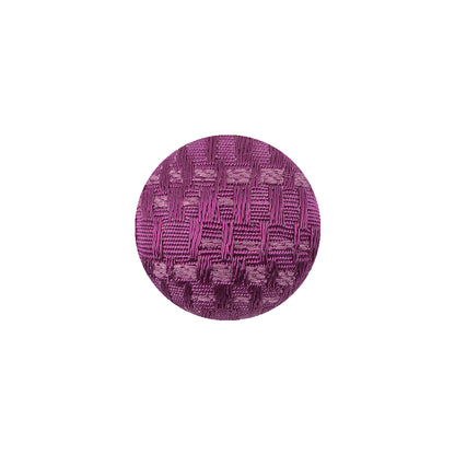 Magenta Jacquard Fabric Covered Domed Cotton Blend Sew On Button - 25L/16mm
