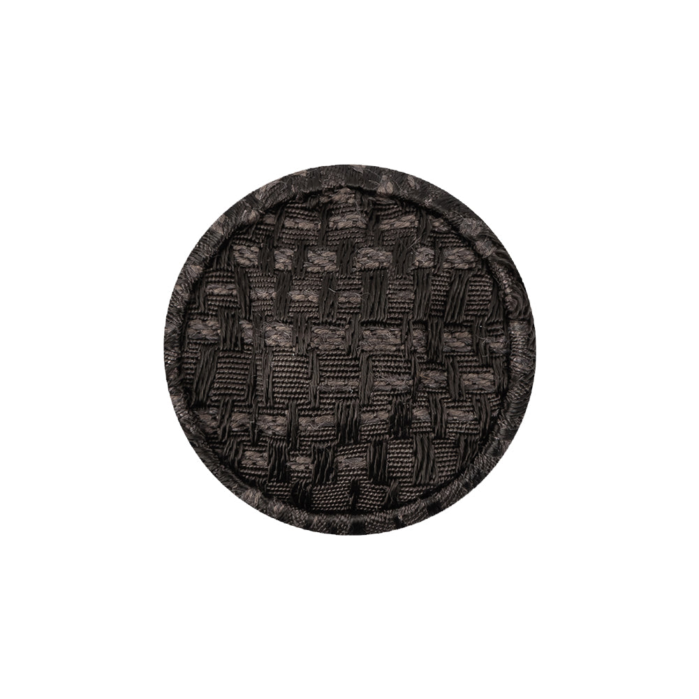 Brunette Jacquard Fabric Covered Domed Cotton Blend Sew On Button - 36L/23mm Detail