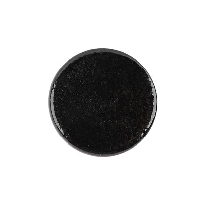 Black Patent Leather and Silk Sew On Button - 36L/23mm