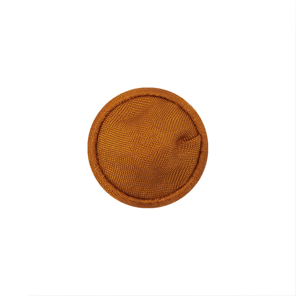 Orange Satin Covered Domed Silk and Metal Sew On Button - 25L/16mm Detail