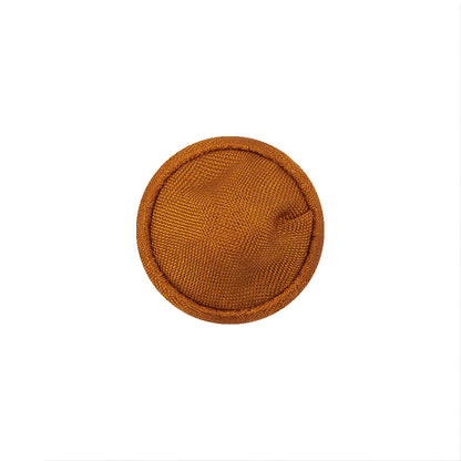 Orange Satin Covered Domed Silk and Metal Sew On Button - 25L/16mm Detail