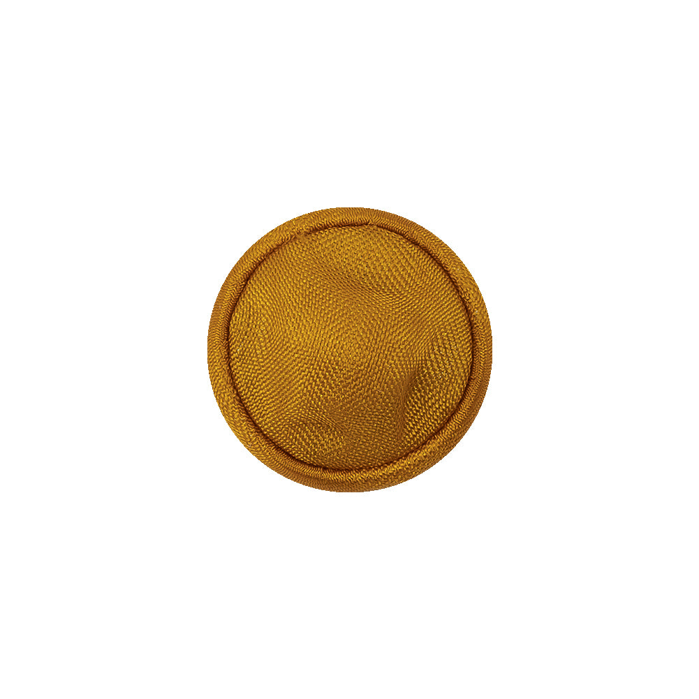 Goldenrod Satin Covered Domed Silk and Metal Sew On Button - 25L/16mm Detail