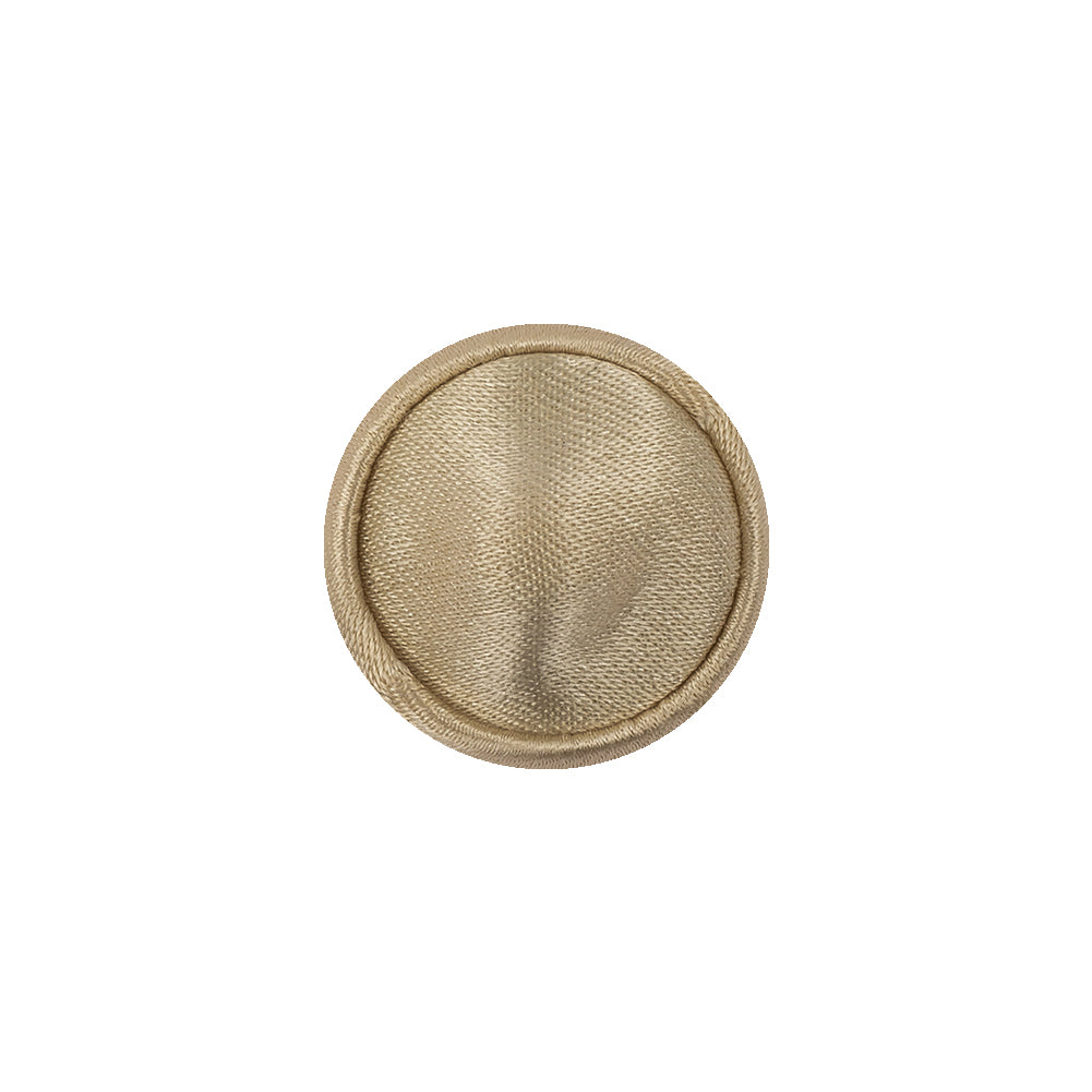 Ivory Satin Covered Domed Silk and Metal Sew On Button - 25L/16mm Detail