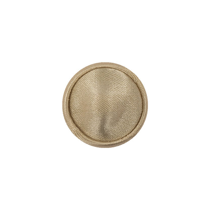 Ivory Satin Covered Domed Silk and Metal Sew On Button - 25L/16mm Detail