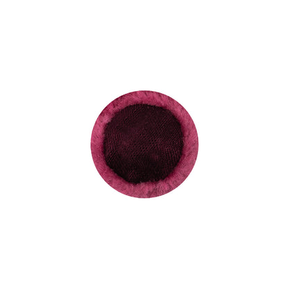 Plump Pink Velvet Covered Domed Rayon Blend Sew On Button - 22L/14mm Detail