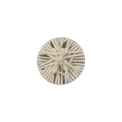 Marshmallow Gimp Braided Abstract Sew On Cotton and Metal Button - 24L/15mm Detail