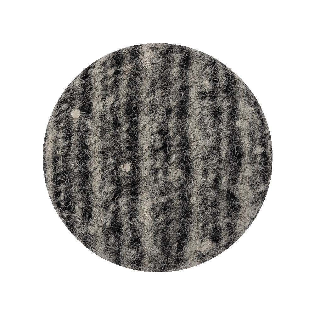 Black, Agate Gray and White Tweed Fabric Covered Wool and Metal Shank Back Button - 44L/28mm