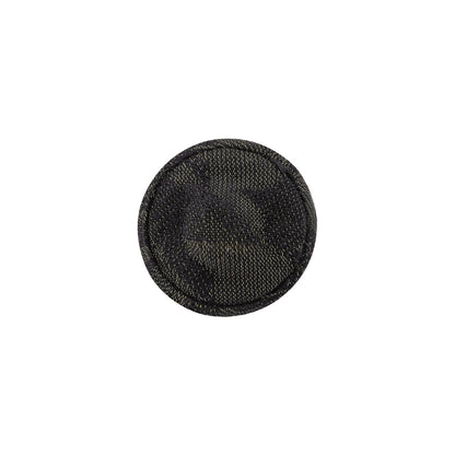 Storm Gray Jacquard Fabric Covered Domed Cotton and Metal Sew On Button - 24L/15mm Detail
