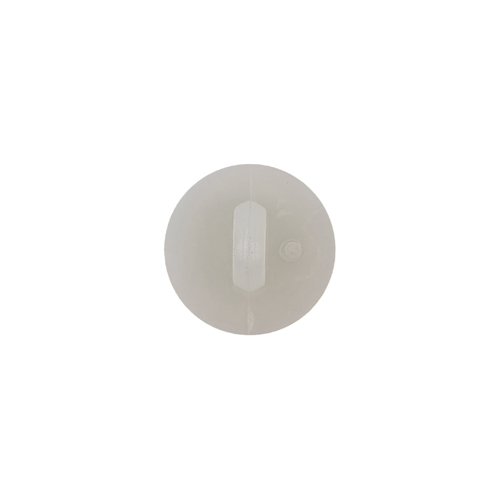 Cloudy White Nearly Opaque Shank Back Plastic Button - 20L/12.5mm Detail