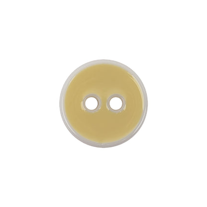 Italian Sunny Side Up and White Two Hole Plastic Button - 28L/18mm